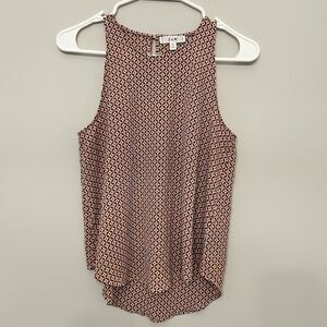 E&M multicolor sleeveless button back tank top Womens Small Stretch Lightweight